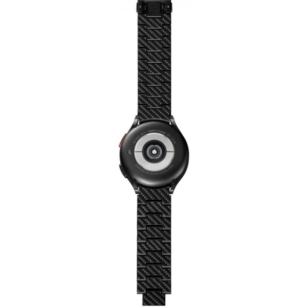 Ремешок Pitaka Carbon Fiber серия Modern для Samsung Galaxy Watch (40/42/43/44/45/46/47 мм), чёрно/серый (полоска) (GWB1001)