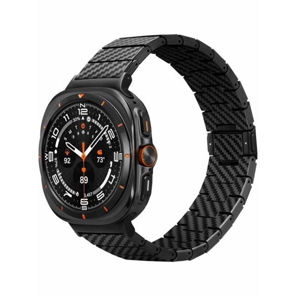 Ремешок Pitaka Carbon Fiber серия Modern для Samsung Galaxy Watch Ultra, чёрно/серый (полоска) (SAW2402)