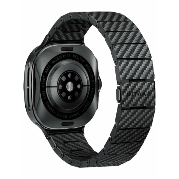 Ремешок Pitaka Carbon Fiber серия Modern для Samsung Galaxy Watch Ultra, чёрно/серый (полоска) (SAW2402)