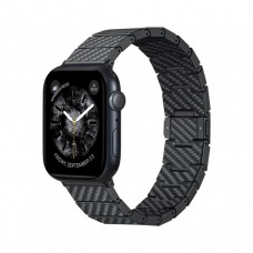 Ремешок Pitaka  Carbon Fiber Watch Band для Apple Watch 49/46/45/44/42/41/40 мм, modern, чёрно/серый (полоска) (AWB2307)