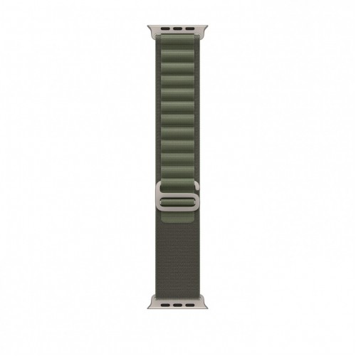 Ремешок для Apple Watch Ultra 49mm Dark Green Alpine Loop - L (Зеленый) Natural Titanium Finish