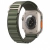 Ремешок для Apple Watch Ultra 49mm Dark Green Alpine Loop - L (Зеленый) Natural Titanium Finish