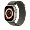 Ремешок для Apple Watch Ultra 49mm Dark Green Alpine Loop - L (Зеленый) Natural Titanium Finish