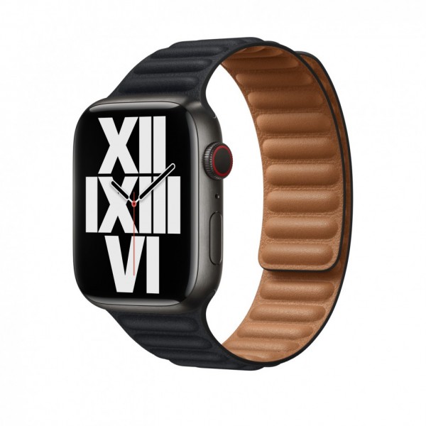 Ремешок Midnight Leather Link для Apple Watch 41mm в черном цвете S/M