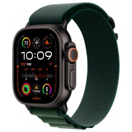 Умные часы Apple Watch Ultra 2 (2024) GPS + Cellular, 49 мм, корпус из черного титана, ремешок Alpine Loop Dark Green зеленого цвета, HK, размер L