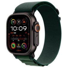 Умные часы Apple Watch Ultra 2 (2024) GPS + Cellular, 49 мм, корпус из черного титана, ремешок Alpine Loop Dark Green зеленого цвета, HK, размер S