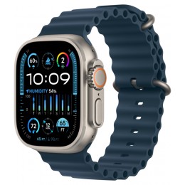 Умные часы Apple Watch Ultra 2 (2024) GPS + Cellular, 49 мм, корпус из бежевого титана, ремешок Ocean Band Navy HK синего цвета