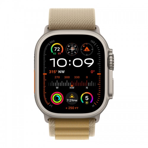 Умные часы Apple Watch Ultra 2 (2024) GPS + Cellular, 49 мм, корпус из бежевого титана, ремешок Alpine Loop Tan HK бежевого цвета, размер L