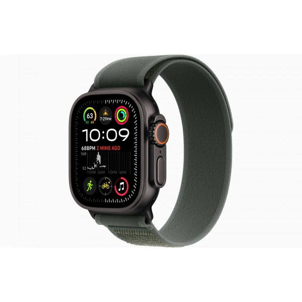 Умные часы Apple Watch Ultra 2 (2024) с GPS и Cellular в черном титане и ремешком Green Trail Loop M/L