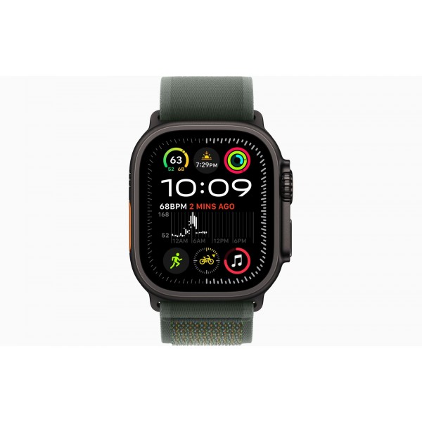 Умные часы Apple Watch Ultra 2 (2024) с GPS и Cellular в черном титане и ремешком Green Trail Loop M/L