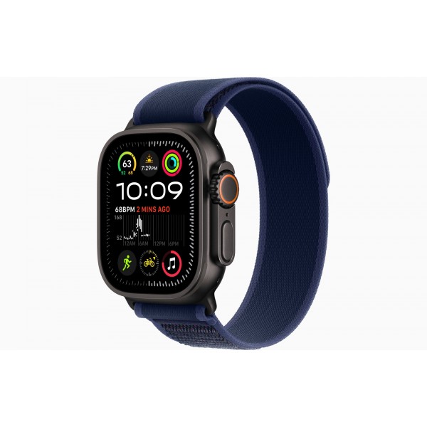 Умные часы Apple Watch Ultra 2 (2024) GPS + Cellular, 49 мм, корпус из черного титана, ремешок Blue Trail Loop US, размер M/L
