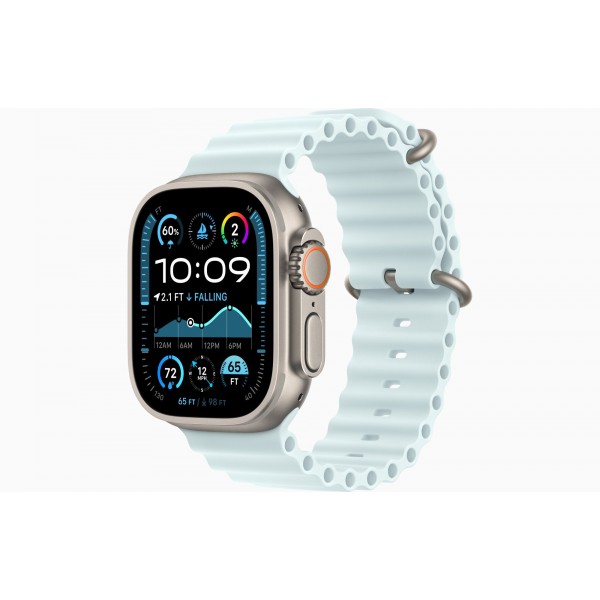 Умные часы Apple Watch Ultra 2 (2024) GPS + Cellular, 49 мм, корпус из бежевого титана, ремешок Ice Blue Ocean Band 