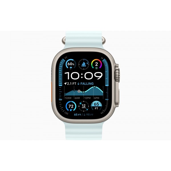 Умные часы Apple Watch Ultra 2 (2024) GPS + Cellular, 49 мм, корпус из бежевого титана, ремешок Ice Blue Ocean Band 