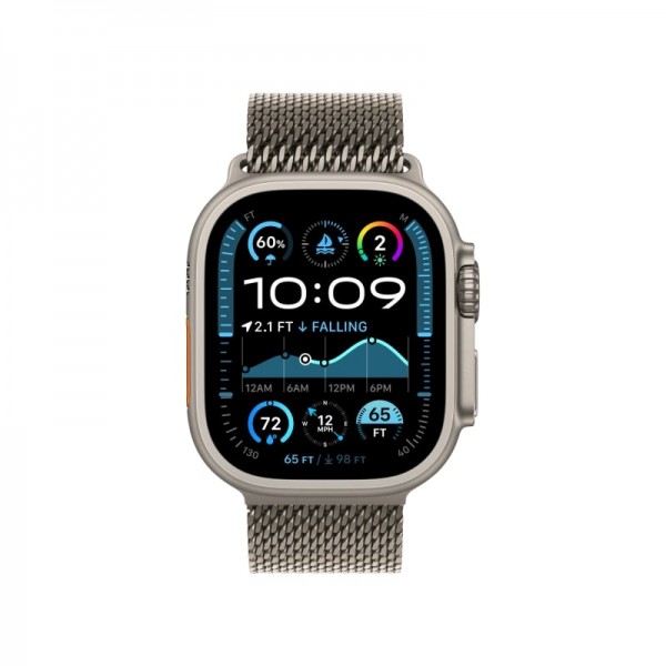 Умные часы Apple Watch Ultra 2 (2024) с GPS + Cellular, 49 мм, бежевый титановый корпус и ремешок Natural Titanium Milanese Loop