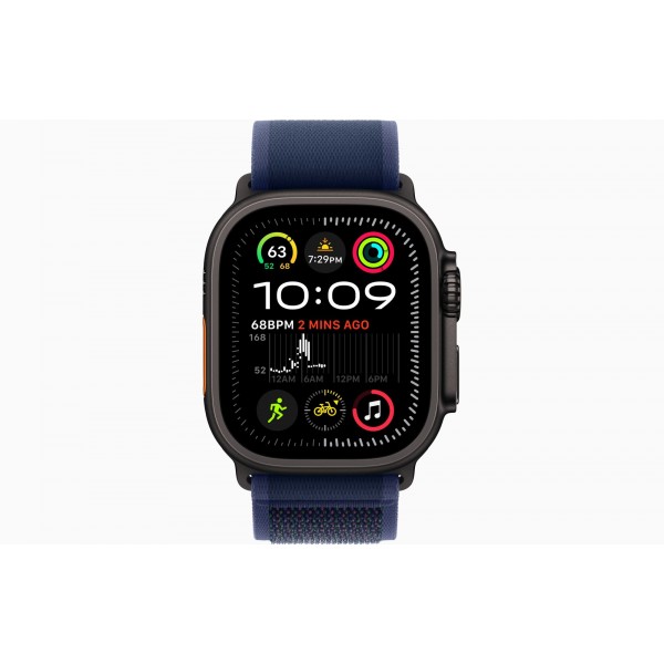Умные часы Apple Watch Ultra 2 (2024) — Черный титан, GPS + Cellular, 49 мм, ремешок Blue Trail Loop S/M