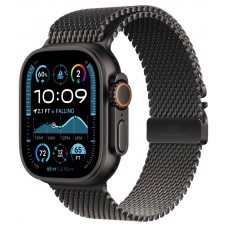 Умные часы Apple Watch Ultra 2 (2024) GPS + Cellular, 49 мм, корпус из черного титана, ремешок Black Titanium Milanese Loop, L