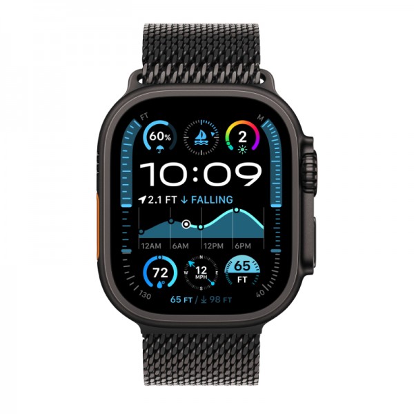Умные часы Apple Watch Ultra 2 (2024) GPS + Cellular, 49 мм, корпус из черного титана, ремешок Black Titanium Milanese Loop, L