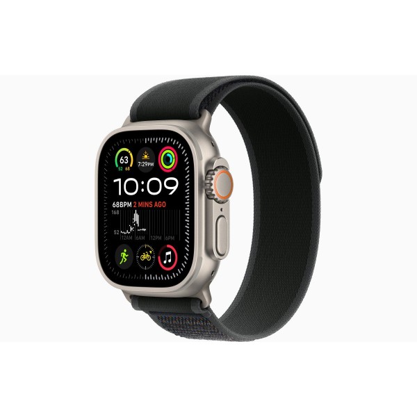 Умные часы Apple Watch Ultra 2 (2024) GPS + Cellular, 49 мм, корпус из бежевого титана, ремешок Black Trail Loop US, размер M/L