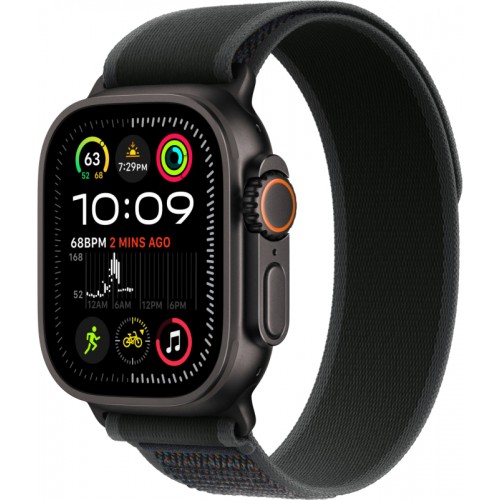 Умные часы Apple Watch Ultra 2 (2024) GPS + Cellular, 49 мм, корпус из черного титана, ремешок Black Trail Loop US, размер M/L