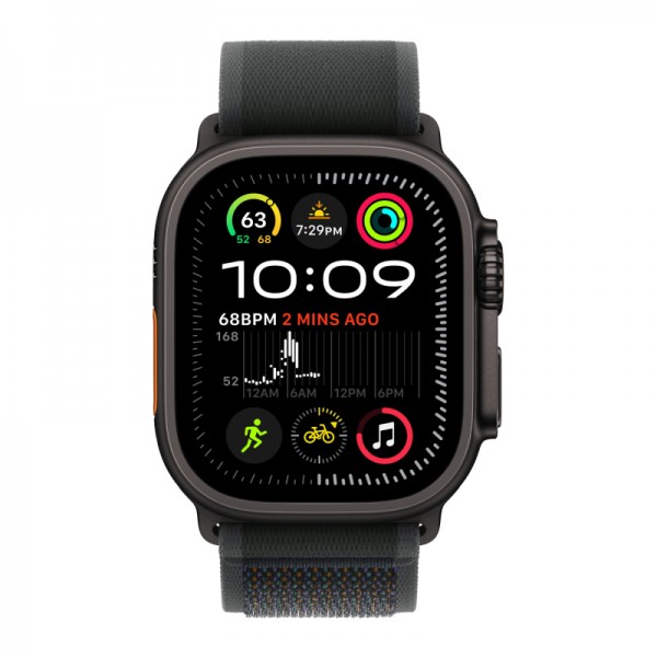 Умные часы Apple Watch Ultra 2 (2024) GPS + Cellular, 49 мм, корпус из черного титана, ремешок Black Trail Loop US, размер M/L