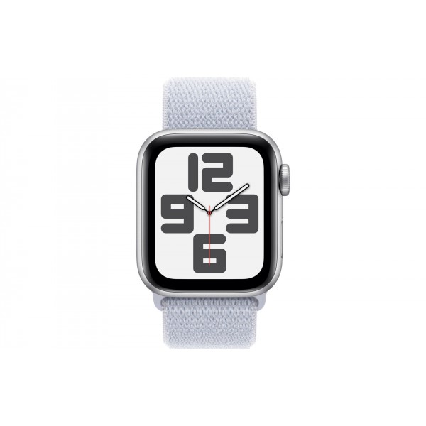 Умные часы Apple Watch SE 2 (2024) 44mm: Серебристый алюминиевый корпус с синим спортивным ремешком