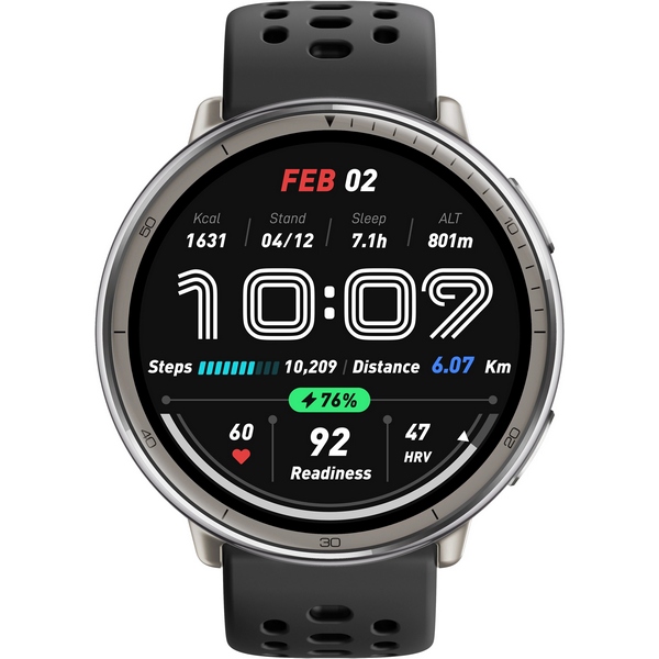 Умные часы Amazfit Active 2 Black Sport Silicone (Черный)