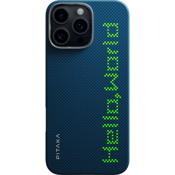 Чехол PITAKA Pitaka Tactile Woven для iPhone 16 Pro Max, Hello World (KI1602HWTP)