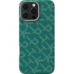 Чехол PITAKA Monogram Tactile Woven Case для iPhone 16 Pro 6.3", цвет зелено/золотой (PTK-Green/Gold) KI1601PTK