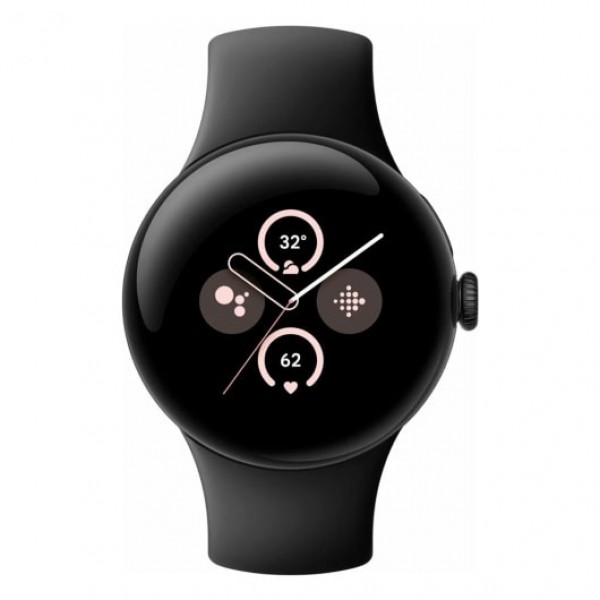 Умные часы Google Pixel Watch 2 LTE в матовом черном алюминиевом корпусе с активным браслетом Obsidian