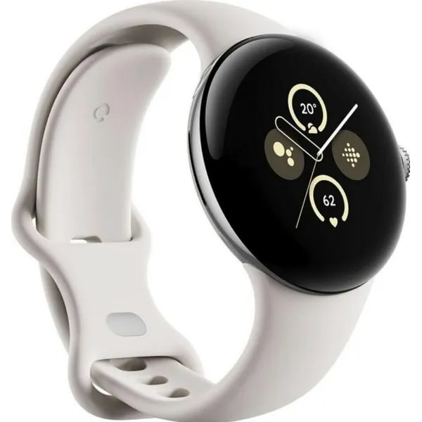 Умные часы Google Pixel Watch 2 LTE: Полированный серебряный корпус и порцелановый ремешок