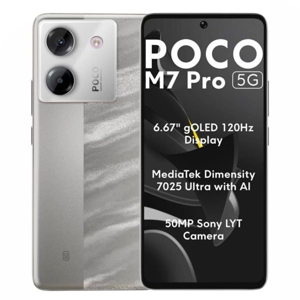 Смартфон POCO M7 Pro 5G 12/512GB Lunar Dust (Серебристый) (без ЗУ)