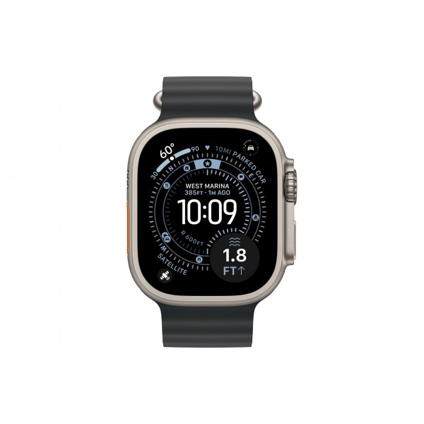 Купить 'Умные часы Apple Watch Ultra 3 (2025) GPS + Cellular, 49 мм, корпус из бежевого титана, ремешок Ocean Band черного цвета' в Москве