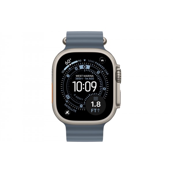 Купить Умные часы Apple Watch Ultra 3 (2025) GPS + Cellular, 49 мм, корпус из бежевого титана, ремешок Ocean Band синего цвета в Москве