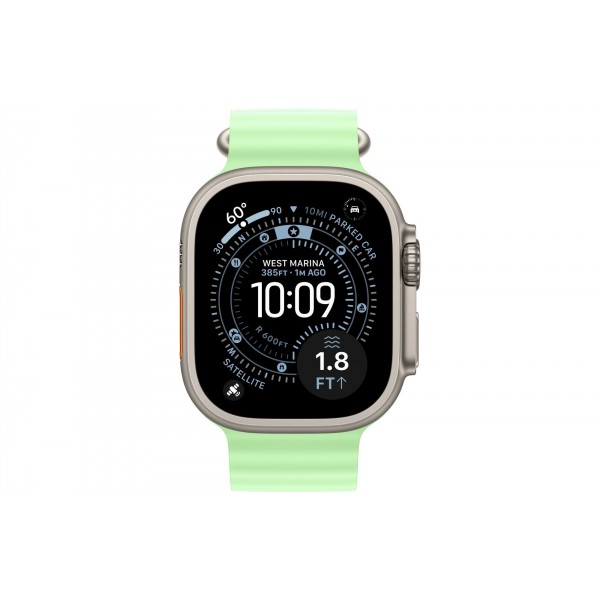 Умные часы Apple Watch Ultra 3 (2025) GPS + Cellular, 49 мм, Natural Titanium Case with Neon Green Ocean Band