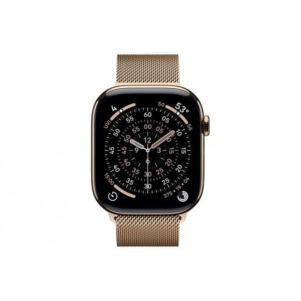 Apple Watch S11 42mm GPS + Cellular, Gold Titanium Case with Gold Milanese Loop
