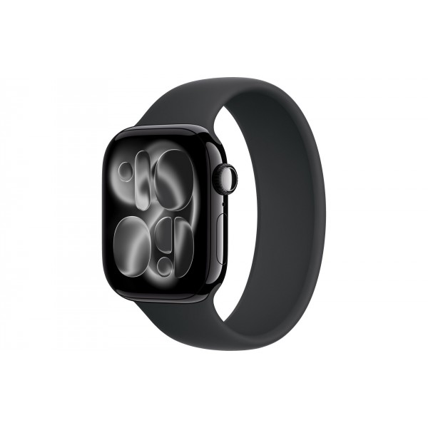 Apple Watch S11 42mm Jet Black Aluminum Case with Black Solo Loop Size 5