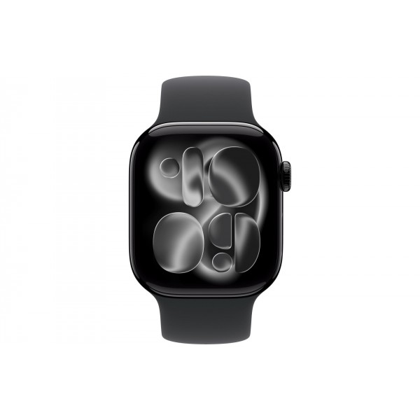 Apple Watch S11 42mm Jet Black Aluminum Case with Black Solo Loop Size 6