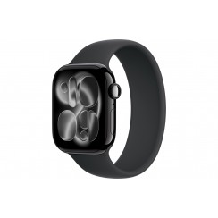 Apple Watch S11 42mm Jet Black Aluminum Case with Black Solo Loop Size 7