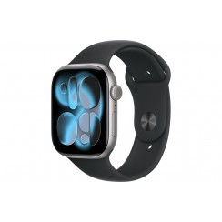 Apple Watch S11 46mm GPS + Cellular, Space Gray Aluminum Case with Black Sport Band M/L