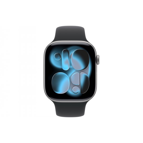 Apple Watch S11 46mm GPS + Cellular, Space Gray Aluminum Case with Black Sport Band M/L