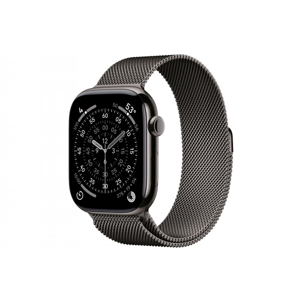 Apple Watch S11 46mm GPS + Cellular, 46mm Slate Titanium Case with Slate Milanese Loop S/M