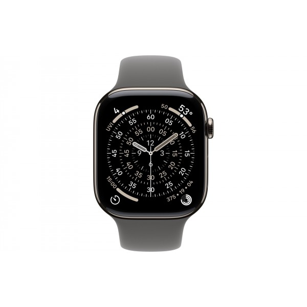 Apple Watch S11 42mm GPS + Cellular, Natural Titanium Case with Stone Gray Sport Band M/L