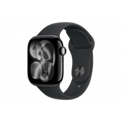 Apple Watch S11 GPS + Cellular 42mm Jet Black Aluminum Case with Black Sport Band M/L