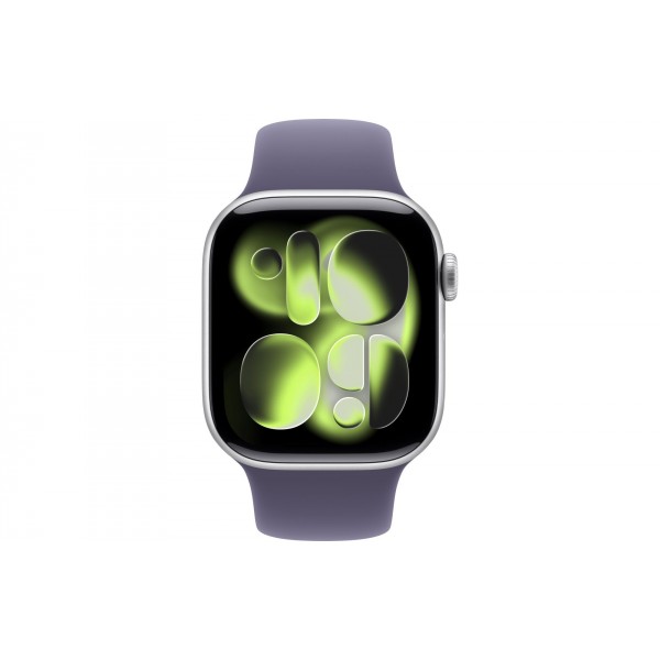 Apple Watch S11 42mm GPS + Cellular Silver Aluminum Case with Purple Fog Sport Band S/M