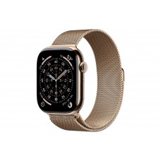 Apple Watch S11 46mm GPS + Cellular, Gold Titanium Case with Gold Milanese Loop S/M