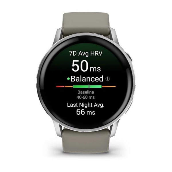 Умные часы Garmin Venu 4 45mm Silver Bezel With Silver Gray Silicone Band 010-03014-01