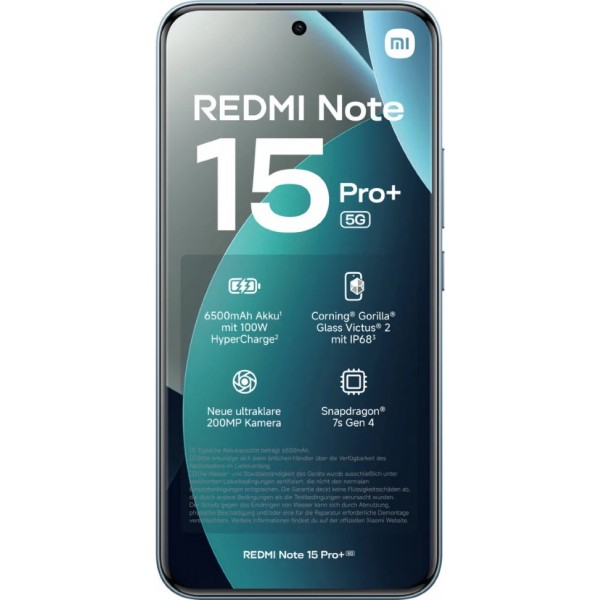 Смартфон Xiaomi Redmi Note 15 Pro Plus 12/512 ГБ, 5G, NFC, Dual nano SIM, синий