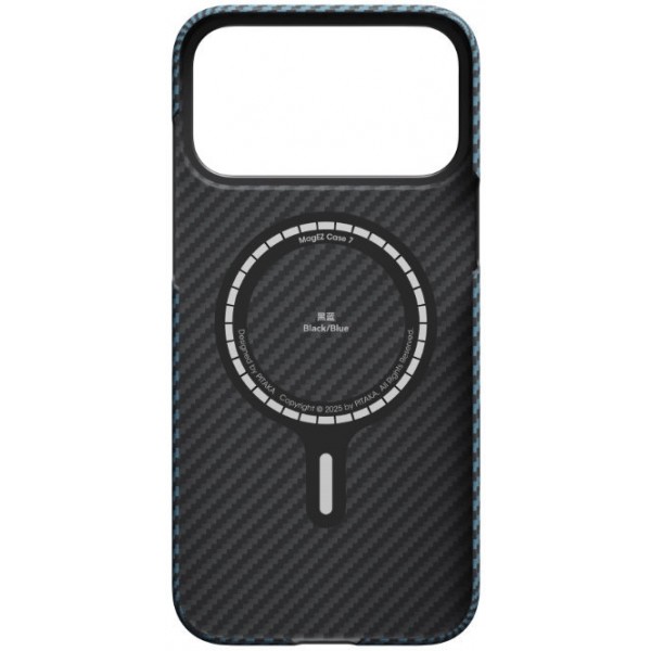 Чехол PITAKA Ultra-Slim Case для iPhone 17 Pro Max, черный/синий, KI1706BPM