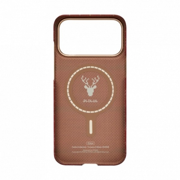 Чехол PITAKA Threads of Winter Ultra-Slim для iPhone 17 Pro Max, красный, CP1702BPM