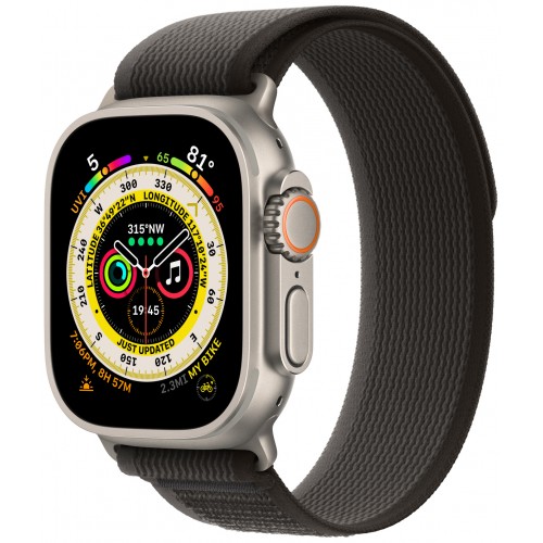 Умные часы Apple Watch Ultra 49 мм Titanium Case, титановый/черно-серый Trail Loop (S/M)